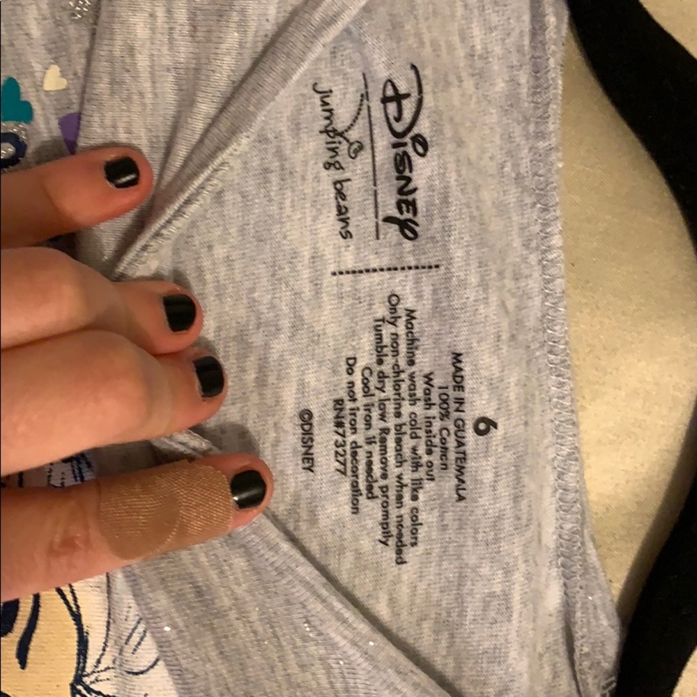 Grey blue and purple glittery comfy
frozen shirt - Picture 3 of 8